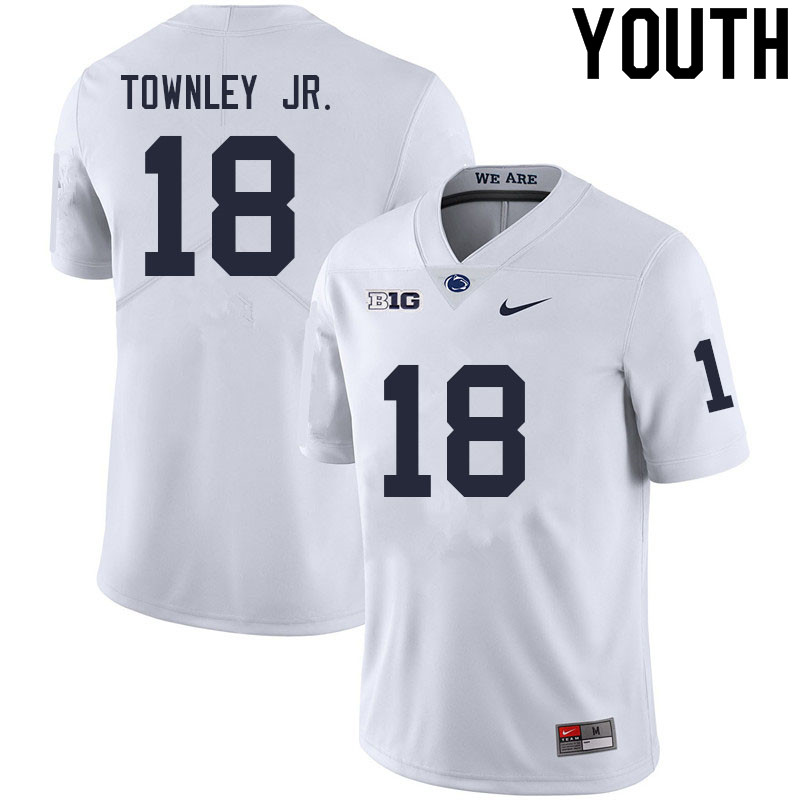 Youth #18 Davon Townley Jr. Penn State Nittany Lions College Football Jerseys Sale-White - Click Image to Close